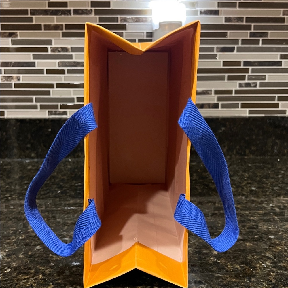 LV Vibrant Orange Bag with Blue Handles - Picture 7 of 13